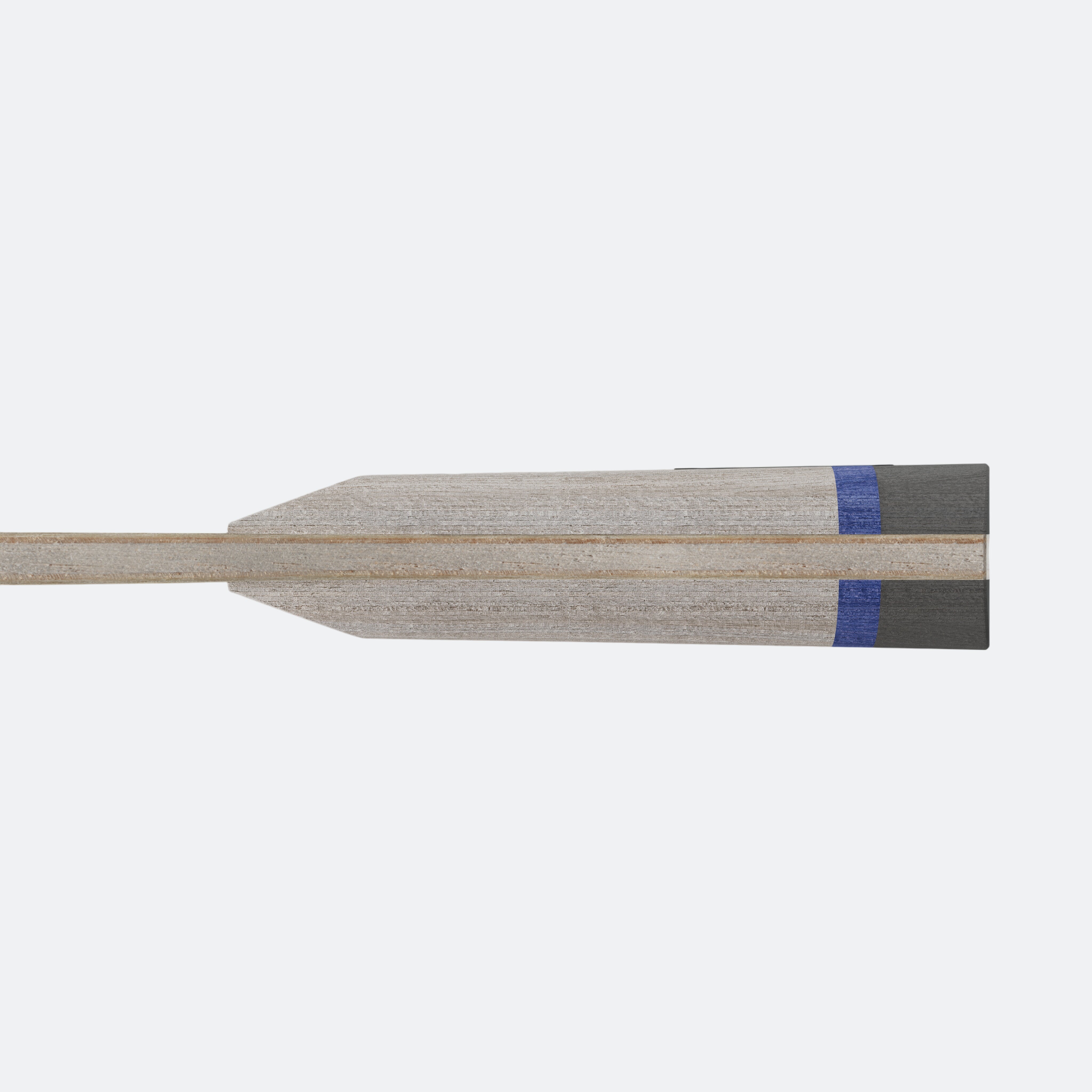 Wooden JOOLA BASELine table tennis racket with a blue stripe on a white background.