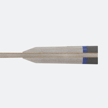 Wooden JOOLA BASELine table tennis racket with a blue stripe on a white background.