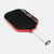 Pickleball paddle with red and white design on a white background