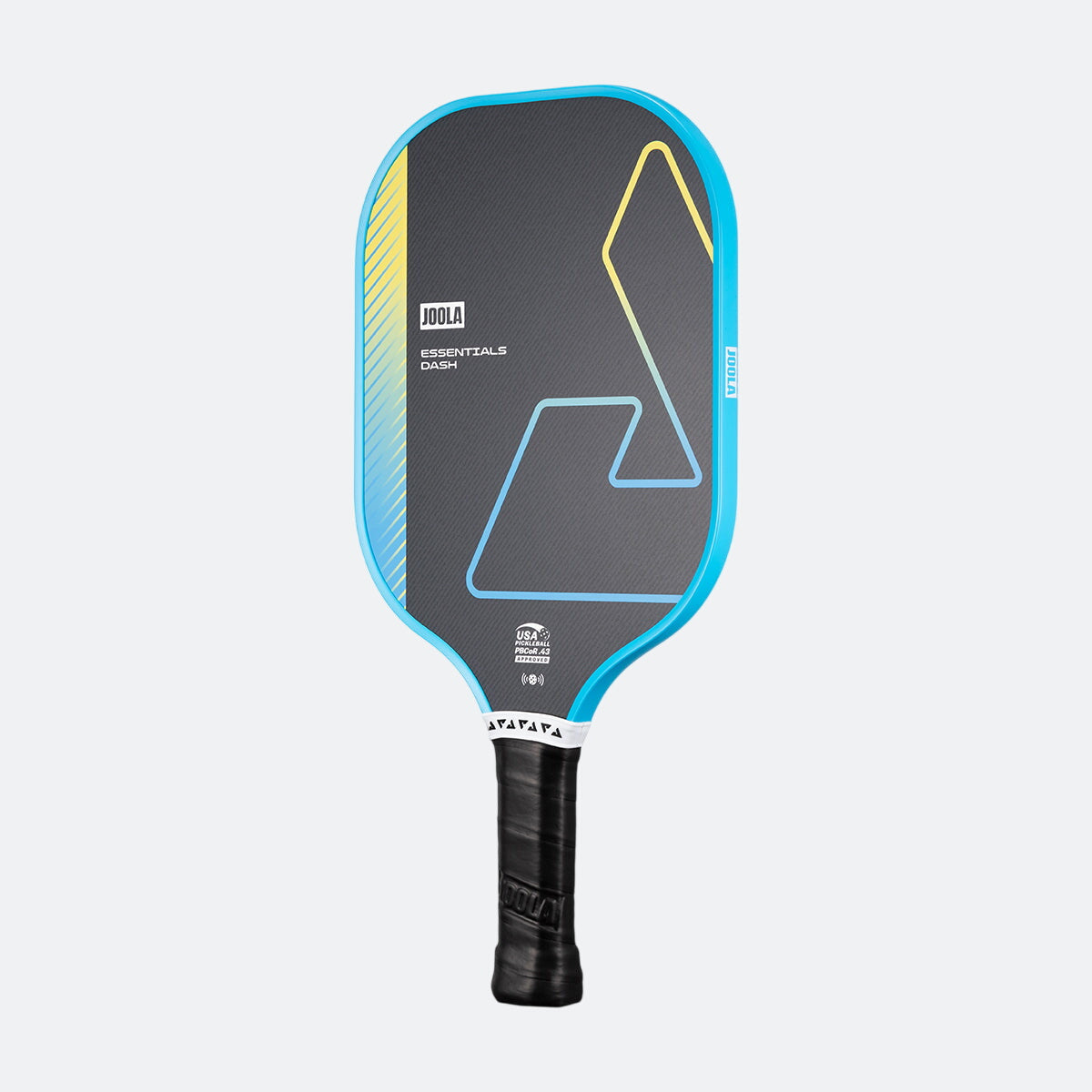 White background, product image of a blue JOOLA Essentials Dash pickleball paddle.
