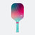 White background, product photo of the JOOLA Perseus Astral pickleball paddle with a teal handle and white edge guard, and gradient colored paddle face.