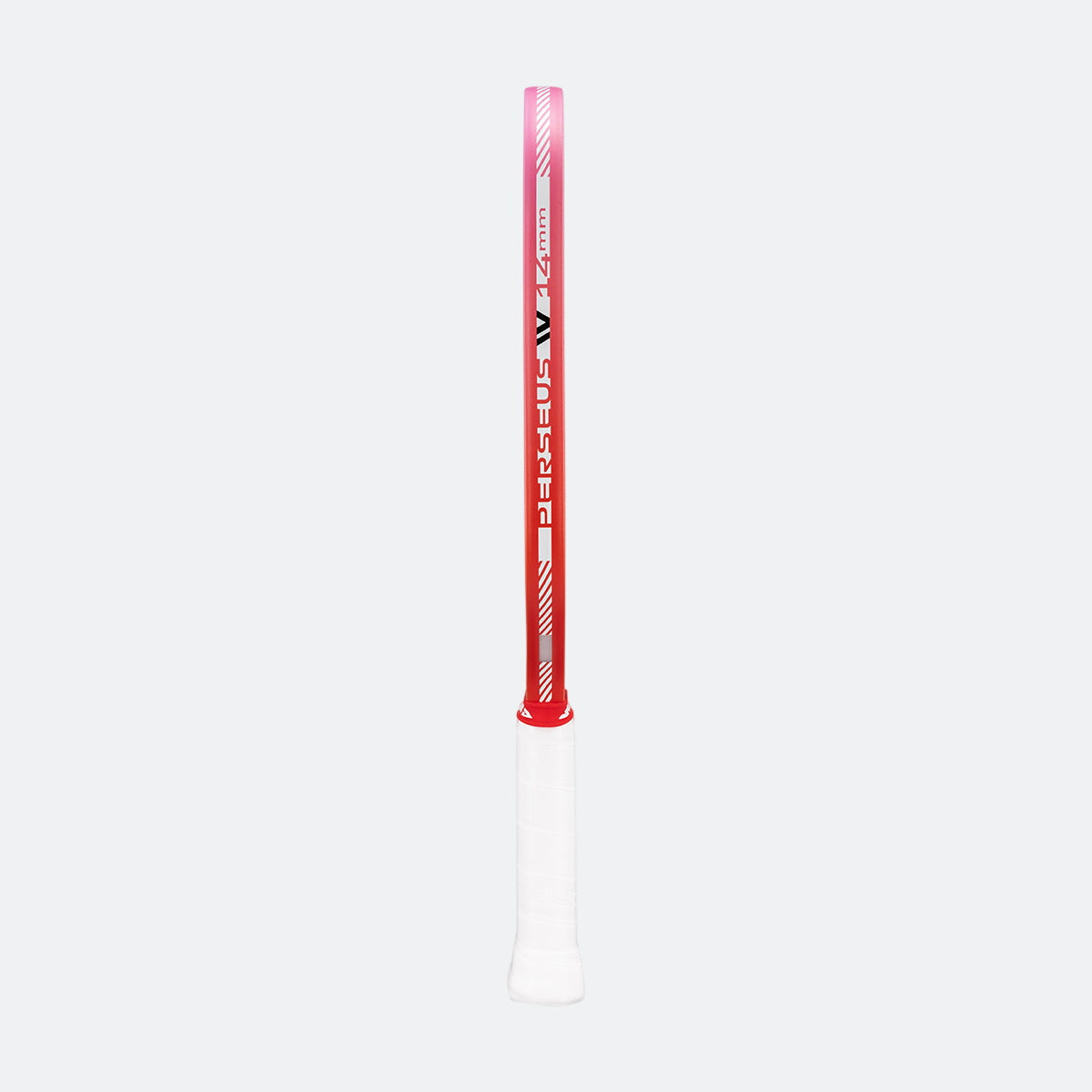 White and red edge guard on a Pro IV pickleball paddle on a white background.