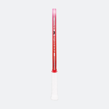 White and red edge guard on a Pro IV pickleball paddle on a white background.