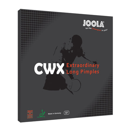 White Background Image: Product packaging of the JOOLA CWX Rubber