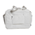 White duffel bag with a strap on a white background